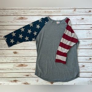 LuLaRoe American Randy Baseball Tee, Size XL